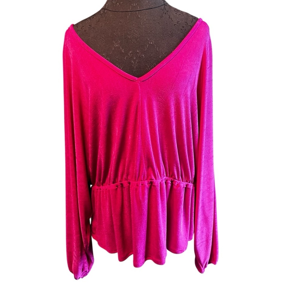 NWT Blue Sol fuchsia Pink Jersey Tunic 1X New Boho Festival Sexy